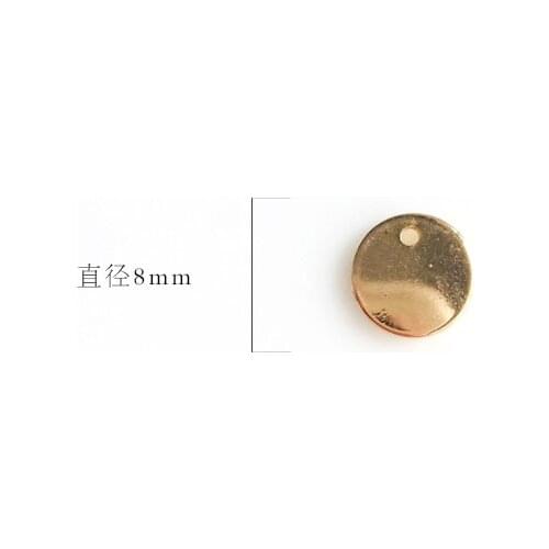 Wholesale 10 pcs/lot gold color circle round charm golden jewelry making craft findings DIY for women