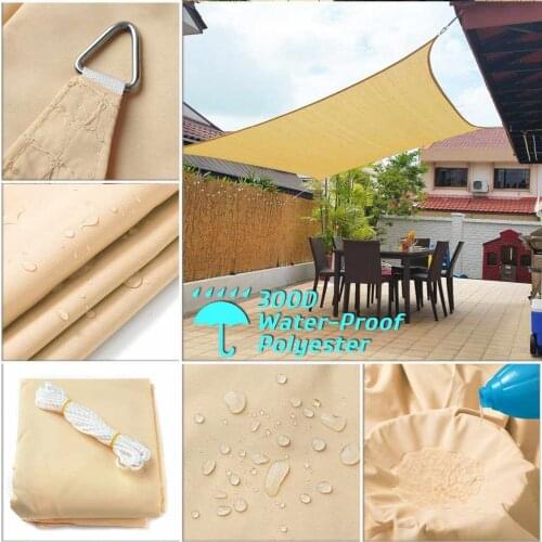 2020 Waterproof Sun Shade Rectangle Square Duty Shade Sail Cloth Swimming Canopy Garden Shade Camping Hiking Terrace Hanger Sun
