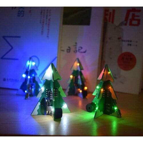 3D Mini PCB Stereo Christmas Tree DIY Music Kit Circuit Electronic DIY Kits Gift