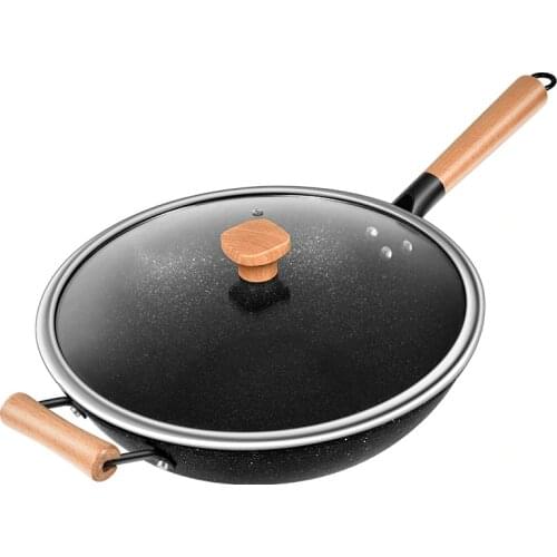 Aiwill Household Medical Stone Wok Wok Flat Cooker Wok Nonstick Cooking Pot 32CM