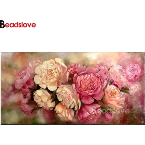 Full 5D Diy Daimond Painting Cross-stitch Flowers Peony 3D Diamond mosaic kit Full Rhinestone love picture Embroidery Diamant