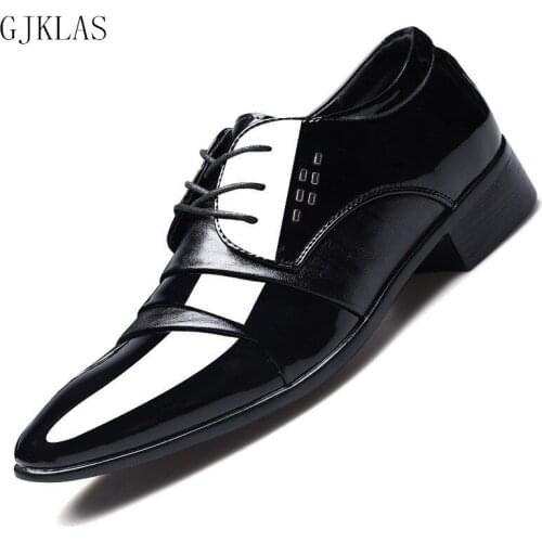 Black Formal Shoes for Men Leather Patent Wedding Dress Plus Size Oxford Shoes Male Classic Retro Cheap Busines Leather Shoes