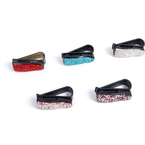 Eyeglasses Holder Sun Visor Glasses Cases Sunglasses Portable Diamond Fastener