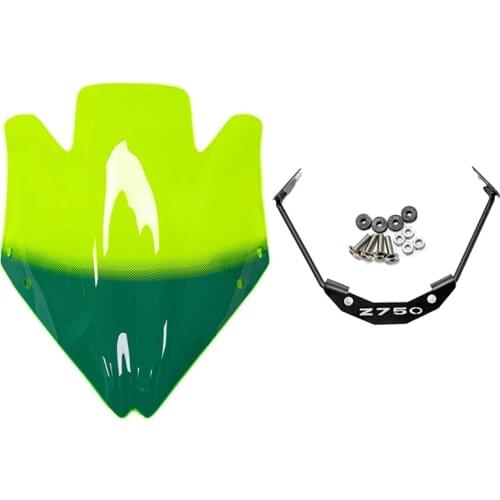 Motorcycle Windscreen Windshield Deflector with Bracket for Kawasaki Z750 Z 750 Z750R 2007-2012