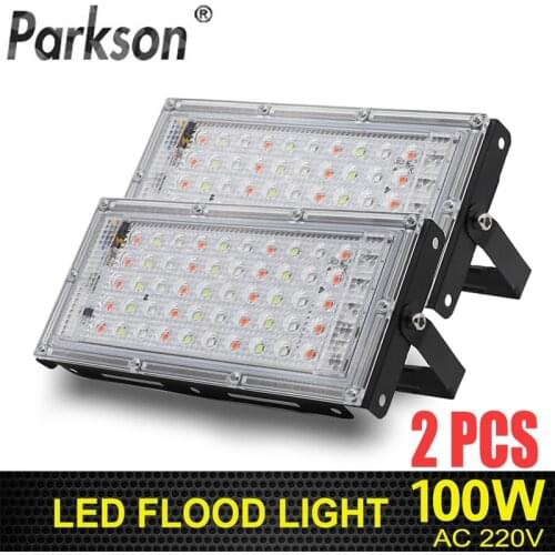 2Pcs 50W 100W LED Floodlight LED Spotlight 220V LED Grow Light PhytoLamp Streetlight Full Spectrum Lamp For plant growth lamp