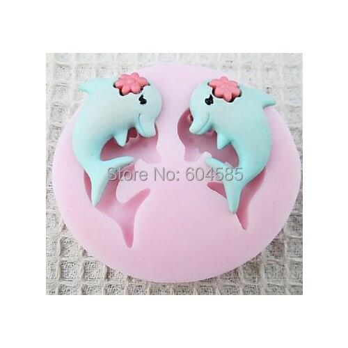Dolphin F0525 Fondant Mold Silicone Sugar mold Craft Molds DIY gumpaste flowers Cake Decorating