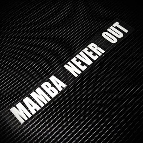G115 20x2.5cm Mamba Never Out Basketball Commemorative Stickers Words Car Stickers and Decals Waterproof Rear Windshield Decals
