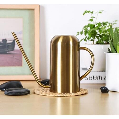 Long Mouth Spout Watering Pot 1500ml Stainless Steel Watering Can Indoor Garden Plants Flower Garden Supplies Accessories