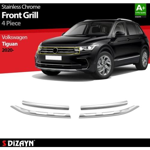 Volkswagen Tiguan 2 Chrome Front Grill Stainless Steel 4 Pcs. Year 2020