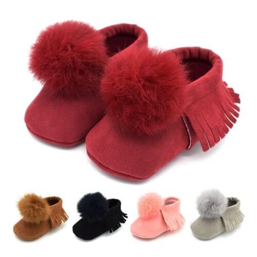 Hot Newborn Toddler Cute First Walker Baby Shoes Infant Boy Girls Tassel Moccasins Soft Crib Shoes Warm Ankle Slip On Boots