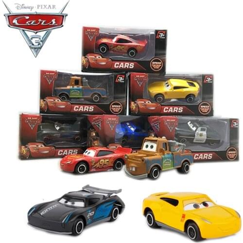 1:64 Disney Pixar Cars 3 Metal Lightning McQueen Black Storm Jackson Curz Daniel Mater Car Toys Kids Birthday Christmas Gift
