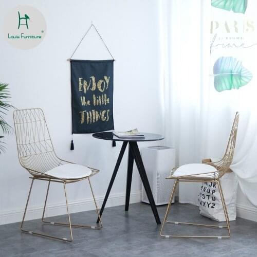 Louis Fashion Iron Art Tea Table Small Office Set Rounded Wind Simple Round Marble
