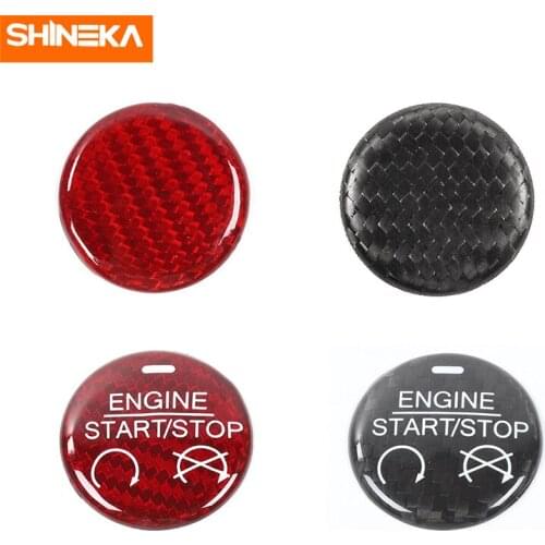SHINEKA Interior Mouldings For Ford Mustang Car Engine Start Stop Button Switch Decoration Cover For Ford Mustang 2015-2019