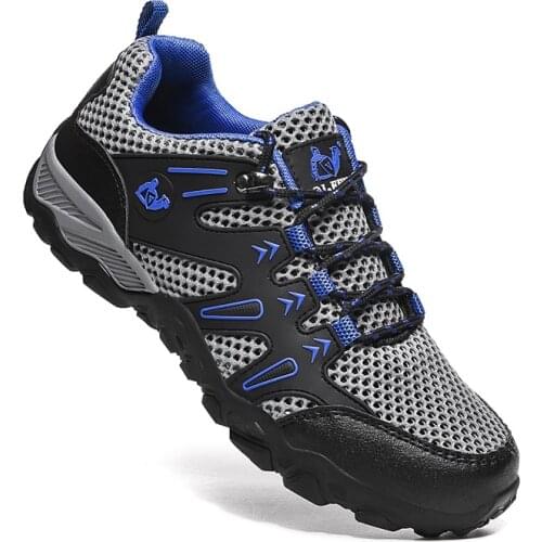 Large Size 2021 Men Soft Outdoor Casual Shoes Summer Breathable Mesh Sneakers Light Black Hiking Footwear Fashion Running Shoes