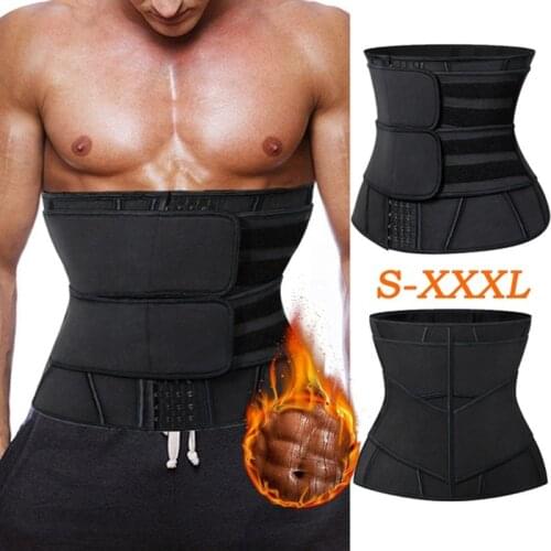 Men Neoprene Body Shaper Waist Trainer Tummy Control Slimming Belt Sauna Strap Fitness Sweat Shapewear Male Corset