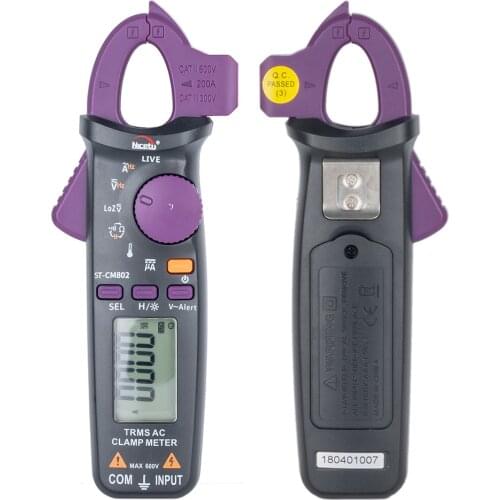Nicetymeter ST-CM802 True RMS 6000 Counts Digital AC DC Clamp Meter Measure Resistance Temerature Frequence Mini Clampmeter