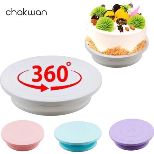 Plastic Cake Plate Series Turntable Rotating Anti-skid Round Cake Stand Kitchen DIY Baking Tool Cake Decor Rotary Table Set
