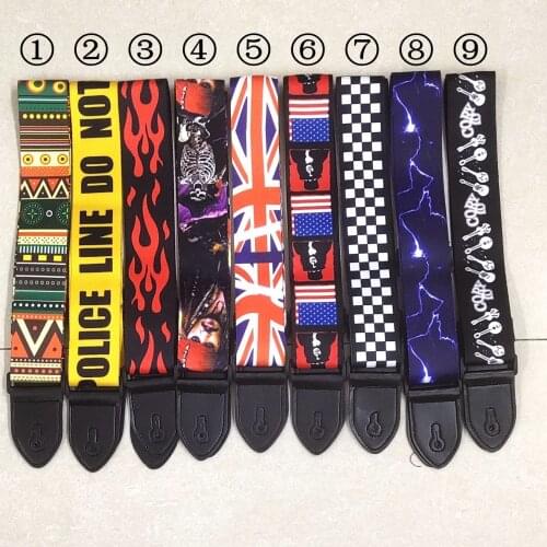 PU Leather Guitar Strap Adjustable Belt for Electric Bass Guitar& Folk Acoustic Guitar