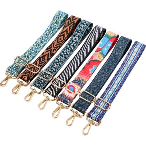 Travel Accessories Rainbow Bag Strap Women Fashion Removable Decorative Embroidered Bags Shoulder Handbag Nylon Wide Belt