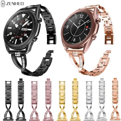 Metal Bracelet Strap For Samsung Galaxy Watch 3 41mm 45mm Replacement Watch Band For Samsung Gear S2/S3/Galaxy Watch 42mm 46mm