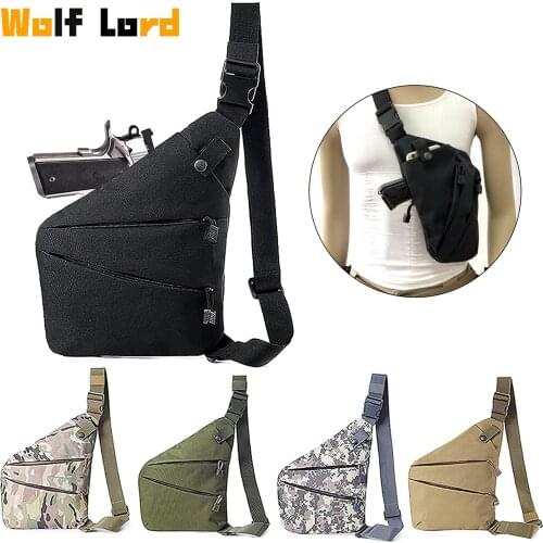 Tactical Storage Hand Gun Bag Holster Men Left Right Pistol Shoulder Bag Multifunctional Concealed Anti-theft Chest Bag Hunting