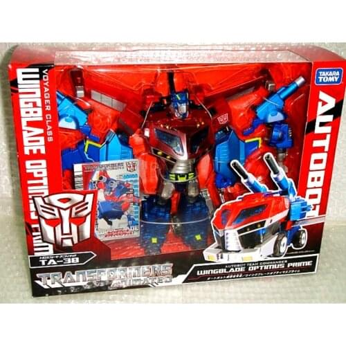 TAKARA Transformers 08 Animation TA38 V-Class Flying Wing Optimus Prime with Character Card Figures Toy Model Collection