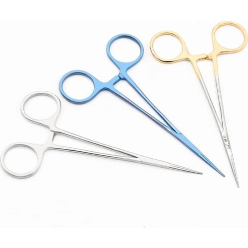 Ultra-Fine Microvascular Hemostatic Forceps Stainless Steel Titanium Alloy Cosmetic Plastic Double Eyelid Tool Straight Elbow