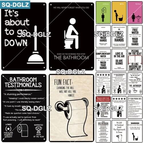 Bathroom Vintage Metal Sign Funny Tin Sign Vintage Decoration Plaque Home Wall Decor Bar Sign Home Decor Humor Poster