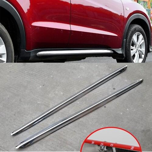 Exterior ABS Chrome Side Skirt Door Lining Body Moulding Cover Trims Decoration For Honda HRV HR-V Vezel 2014 2015 2016