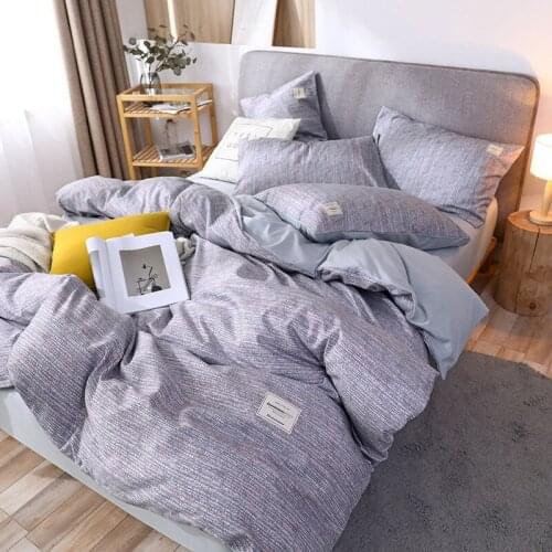 Japanese wool four-piece set 2021 spring solid color sheets are set 4-piece set of simple bedding home textile