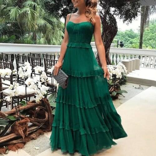 Green Long Dress Women 2021 New Sleeveless Solid Dress