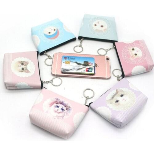 Women Wallets Cute Cat Coin Purses Small Cute Cartoon Animal Card Holder Key Bag Money Bags For Girls Ladies Purse Kids Children