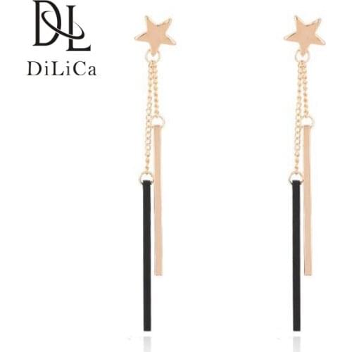 DiLiCa Fashion Womens Drop Earrings Long Dangle Earring Vintage Alloy Statement Earrings Girls Bohemian Earrings Jewelry