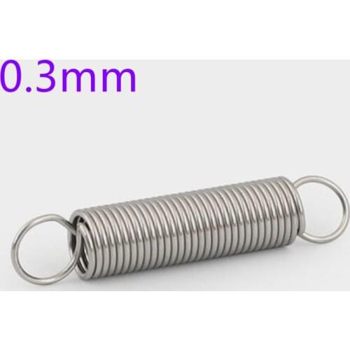10pcs/lot 0.3mm 0.3mm x 4mm x L Stainless Steel tension spring extension spring outer diameter 4mm, length 10-50mm