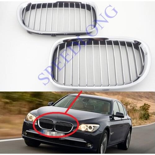 2 Pcs/Pair RH and LH chrome front upper grills grilles insert for BMW 7 Series F01 F02 2009-2012