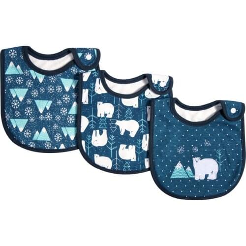 3pcs/lot Newborn Infant Baby Bids Adjustable Boys Girls Soft Breathable Cotton Animal Print Cute Feeding Bibs Baby Product
