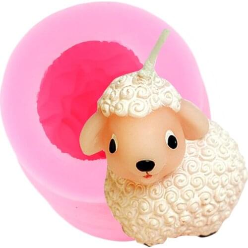 3D Cute Sheep Craft Soap Silicone Mold Baby Party Fondant Cake Decorating Tools Chocolate Gumpaste Mould Candle Resin Clay Molds