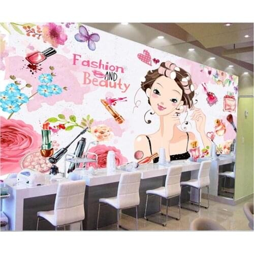 3d wall mural on the wall paper European and American fashion brick wall cosmetics nail art photo wallpaper in the living room