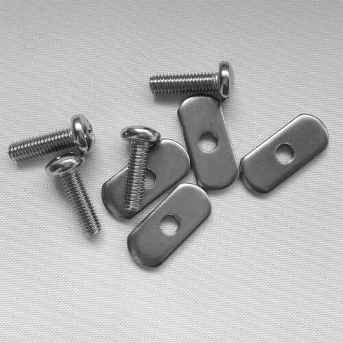 4 Sets Stainless Steel M6 Screws + Nuts Kayak Track/Rail Mounting Fittings