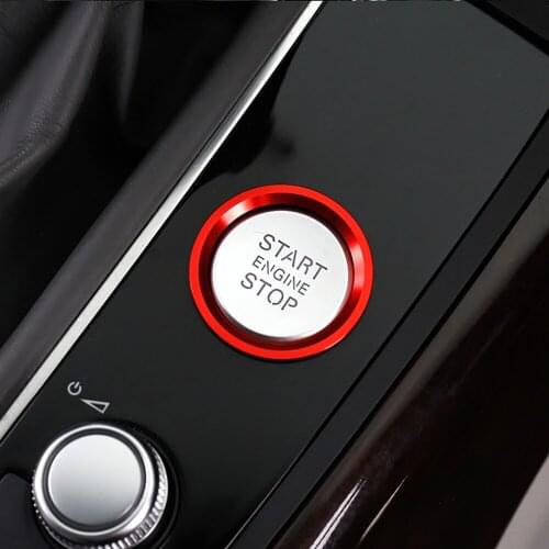 Car Styling Key Start Button Decorative Frame Cover Trim metal sticker For Audi A4 B9 A6 C7 Q7 A7 A8 Interior Auto Accessories