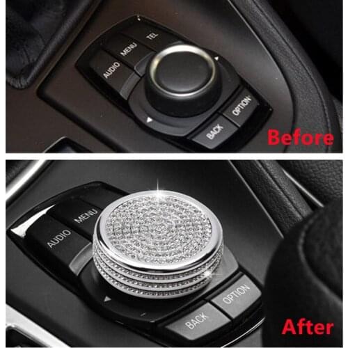 Car Styling Central Control Multimedia Knob Cover Trim Sticker For BMW 1 2 3 4 5 7 Series F30 F10 F15 F34 F07 X1 X3 X4 X5 X6