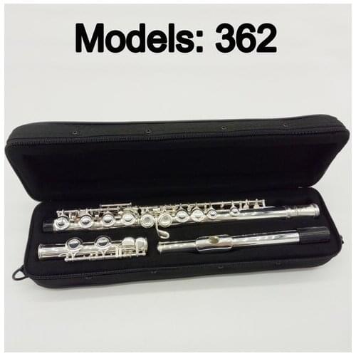 Free Shipping Flute 362 Silver Plated Professional Flute Instrument Intermediate Student Flutes C Leg 16 Holes Closed E Key