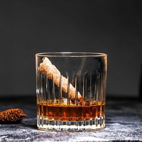 Western Classic Vertical Grain Old Fashioned Whisky Glass Bar Home Office Spirits Liquor Rhum Wine Drinking Cup Copas De Vidrio