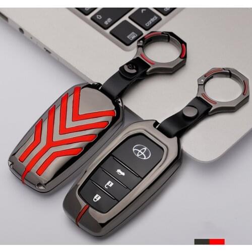 Galvanized Alloy Suede leather splicing Car Key Cover Case for Toyota Camry Mark X RAV4 PRADO COROLLA HIGHLANDER 2 3 Buttons Key