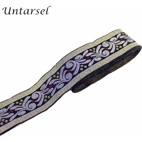 45mm 5yards/lot fashion ethnic webbing national style satin ribbon polyester curtain decoration tape custom pillow DIY trim