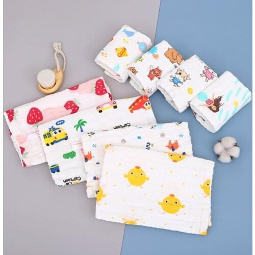 Baby Small Square Hand Towel / Breast Feeding Napkin Soft Cotton Cloth/ Cartoon Gauze Towel 3 Pcs Installed Included 3 Sizes