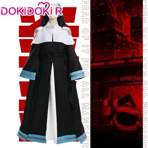 DokiDoki-R Anime Cosplay Fire Force Enen no Shouboutai Fire Brigade Uniform Iris Women Anime Cosplay Nun Costume