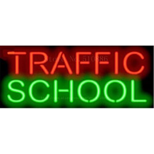 Traffic School Training Car Tube Neon sign Beer Club Handcrafted Automotive signs Shop Store Business Signboard Signage 17"x14"