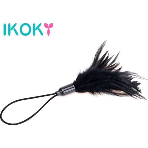 IKOKY Erotic Toys Sex Whip Adult Games SM Bondage Nipple Role Play Feather Sex Toys for Couple Flirting Teasing