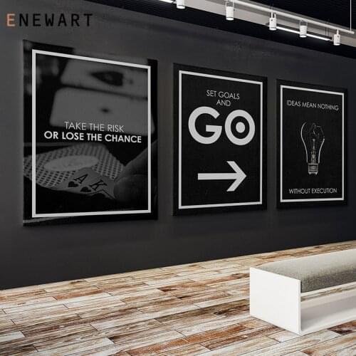 Entrepreneur GOALS Wall Art Canvas Prints Office Decor Motivational Painting Art Collection for Gym and Home Decorative Poster